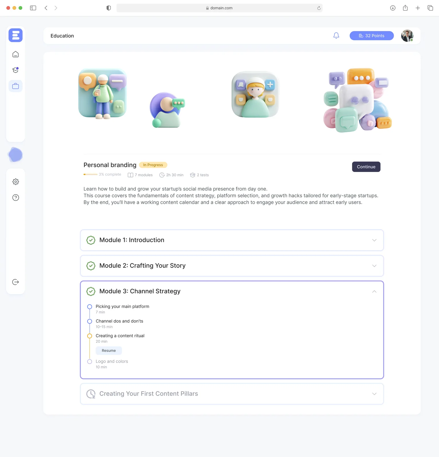 Course introductory page