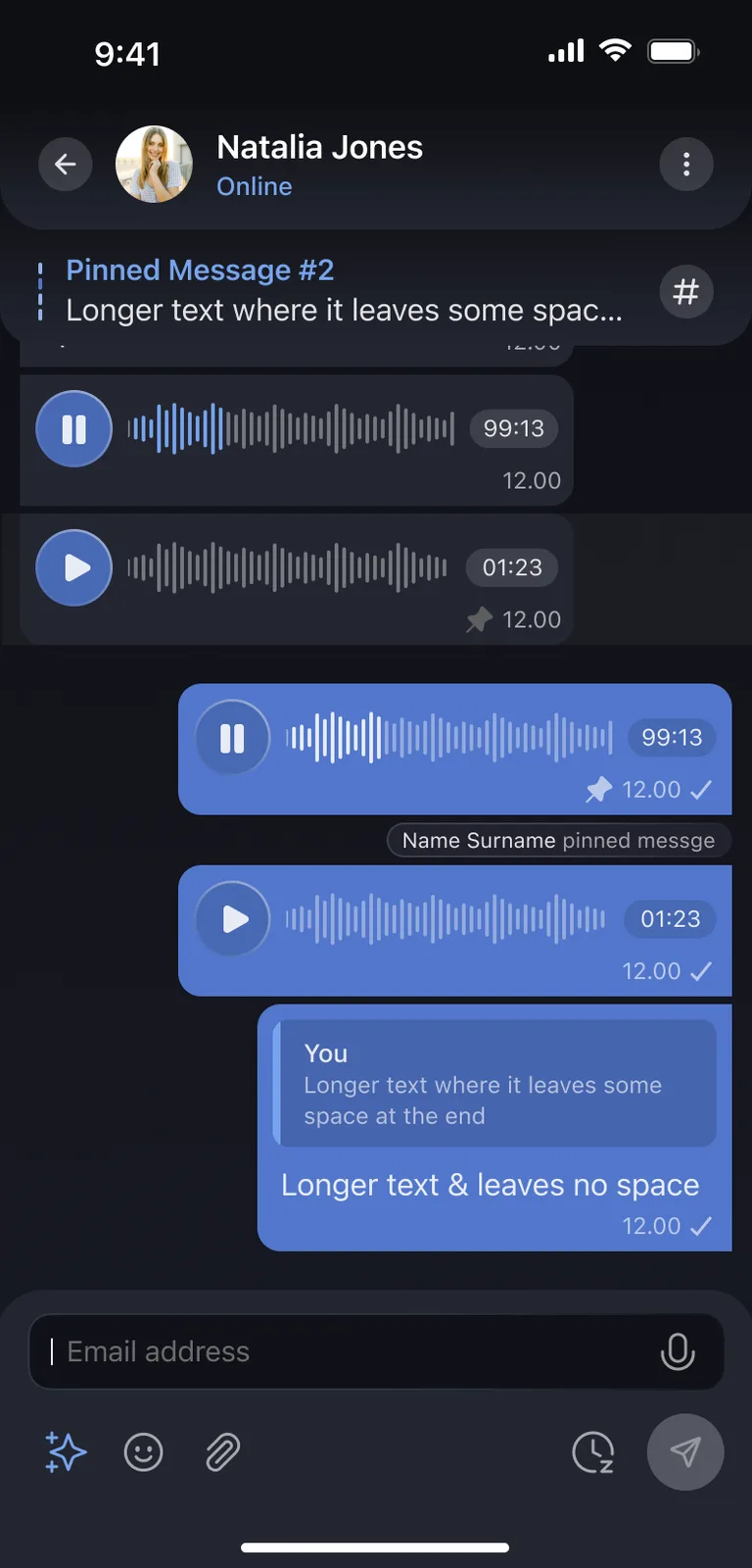 Group chat with pinned messages